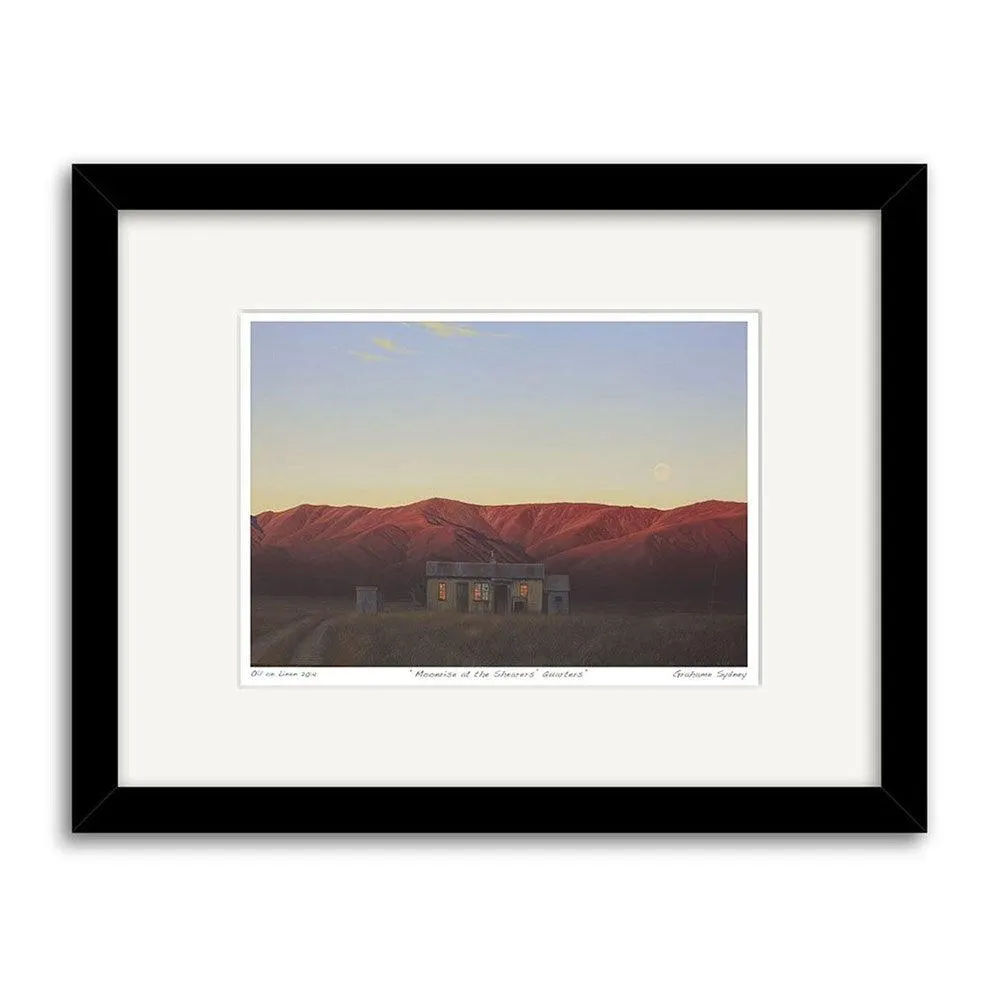 Grahame Sydney - Moonrise at the Shearer's Quarters Small Art Print: Second Frame
