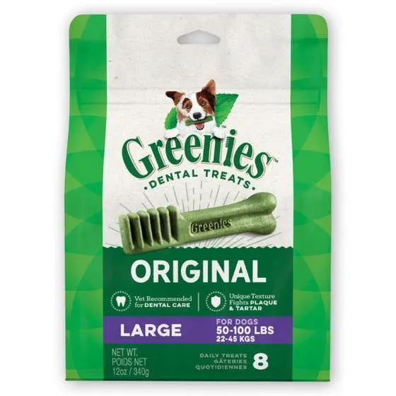 Greenies Original Large Natural Dental Care Dog Treats, 340g (8 Treats)
