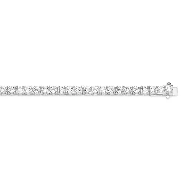 Silver 3mm CZ 4 Claw Tennis Bracelet