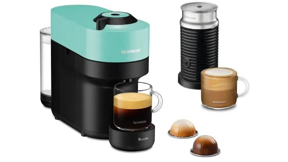 Nespresso Vertuo Pop Bundle Coffee Machine by Breville - Mint
