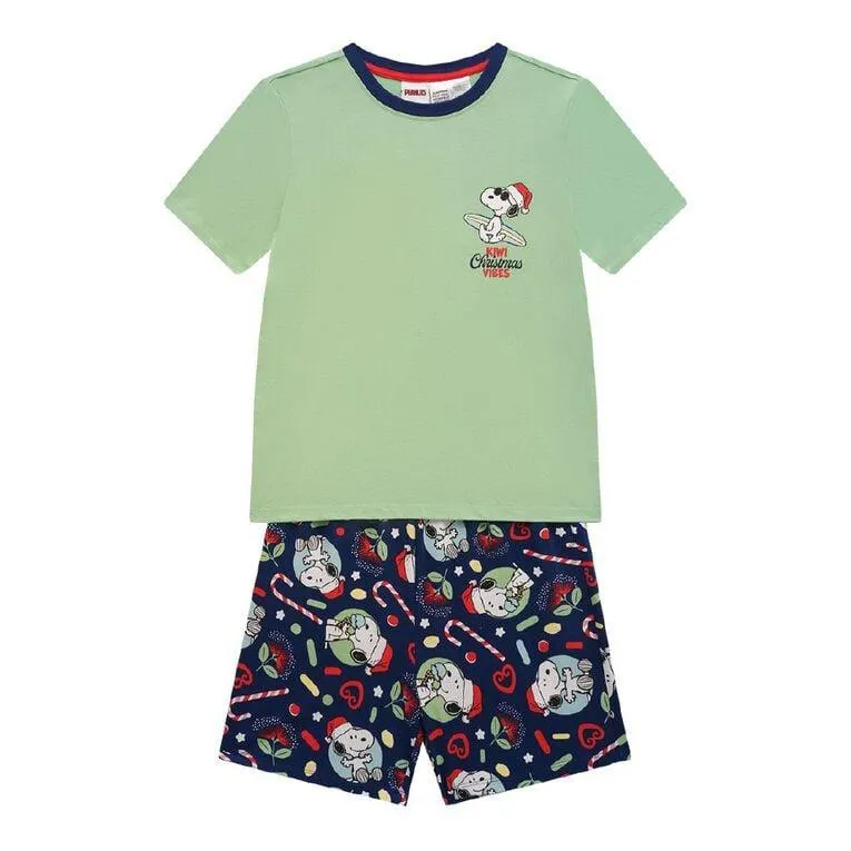 Peanuts Boys' Christmas Tee and Short Pyjama Set