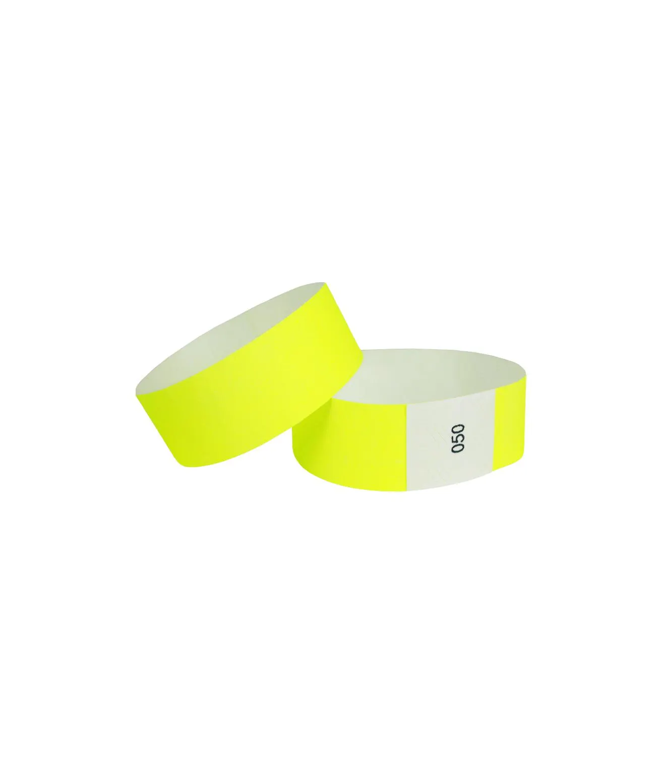 Neon Yellow Tyvek Wristbands With Coding 50pc