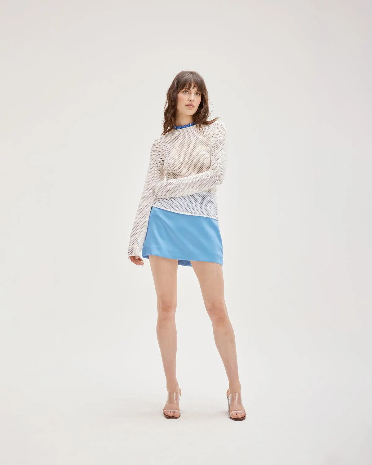 Cher satin miniskirt