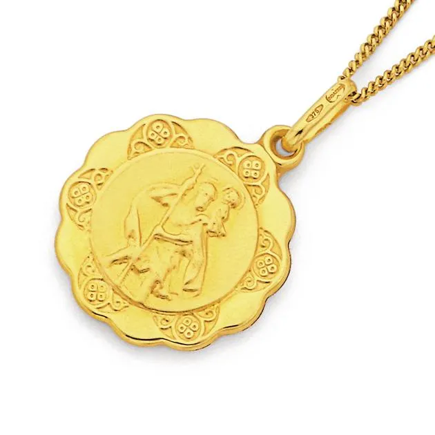 9ct, 16mm Saint Christopher Pendant