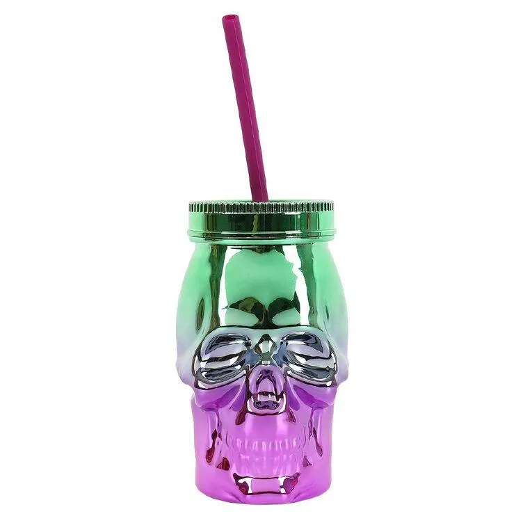 Living & Co Skull Reusable Novelty Cup Pink