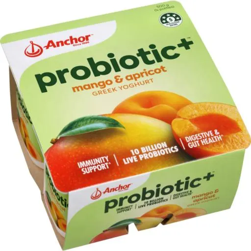 Anchor Probiotic Plus Greek Yoghurt Mango & Apricot 4 Pack
