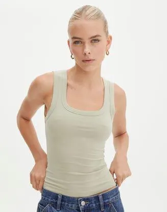 Cotton Scoop Longline Tank Top