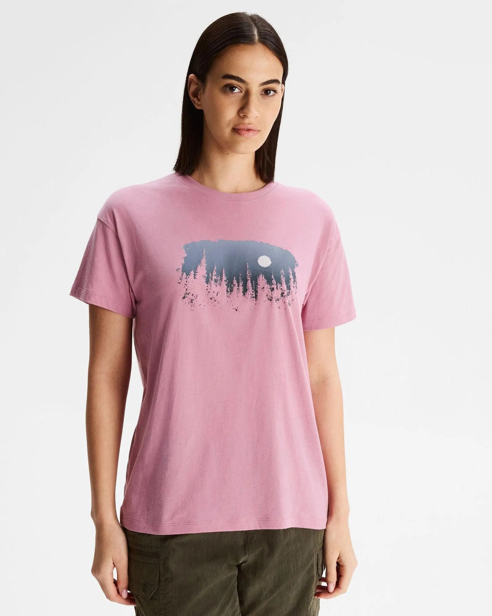 Women's Tree Line Organic Cotton T-shirt - Orchid