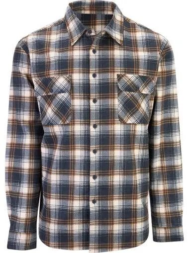 Men's Flannel Shirt in Navy/sand/toffee