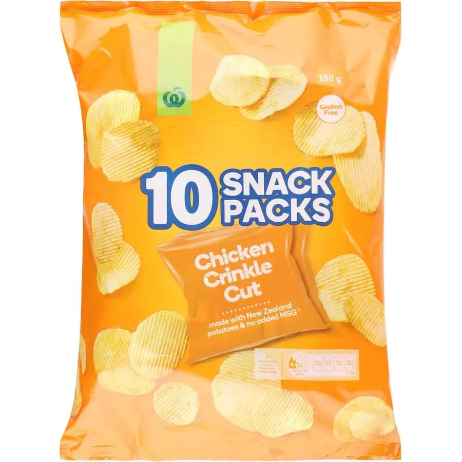Woolworths Chips Chicken Crinkle Cut 180g