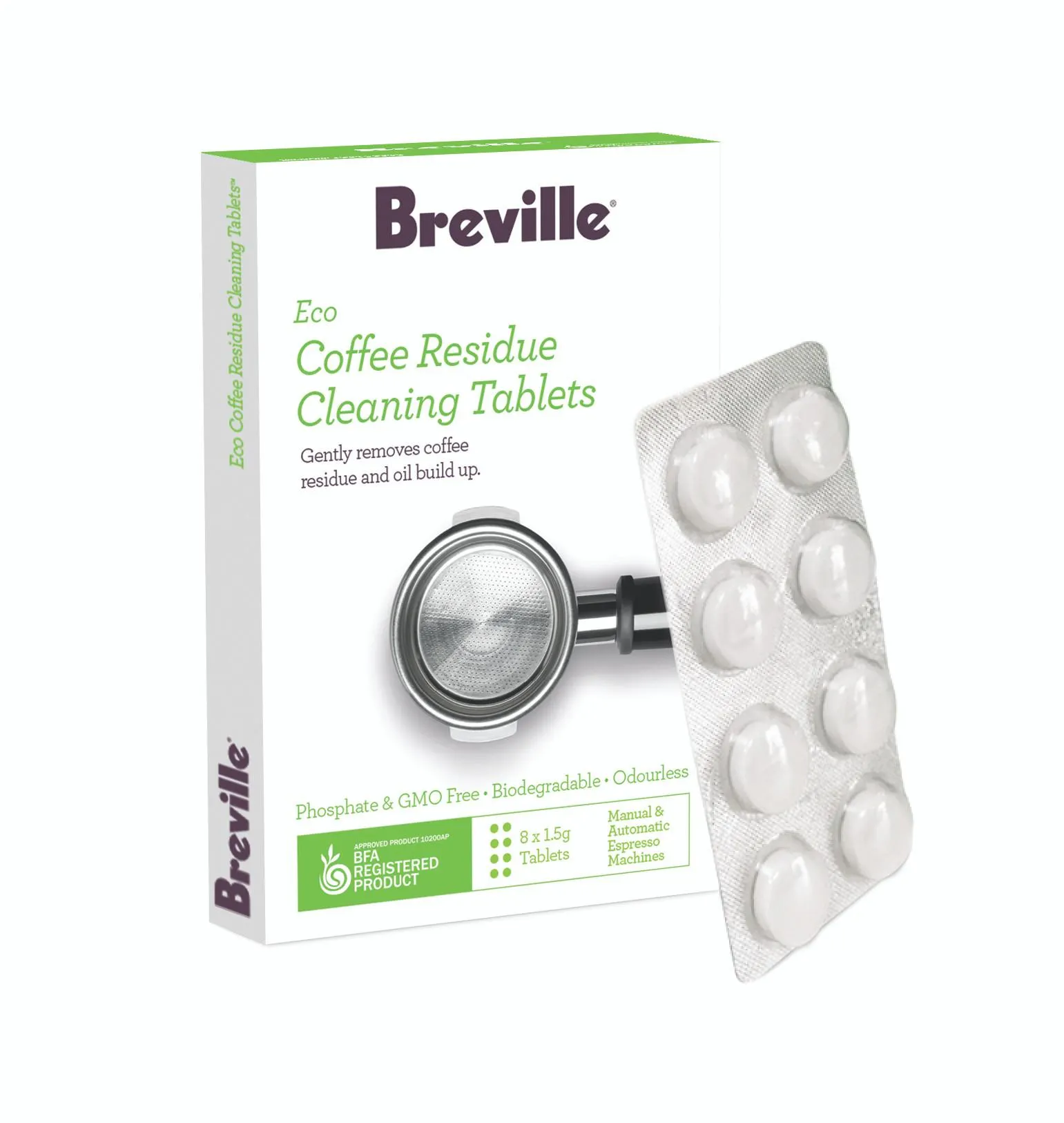 Breville Eco Coffee Residue Cleaner | 8-Pack for Espresso Machines