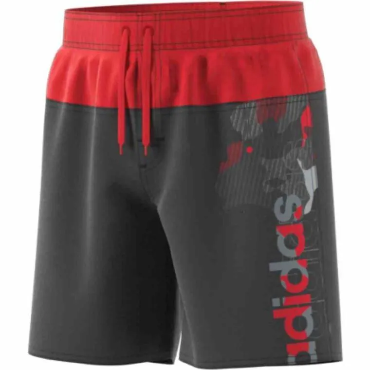 Adidas Boys Logo Swim Shorts Utility Black/Core Red