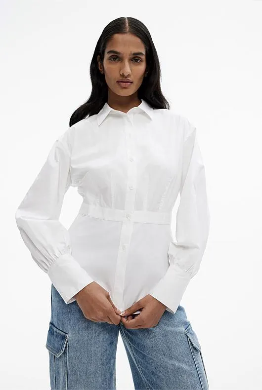 Cotton Sateen Dart Shirt