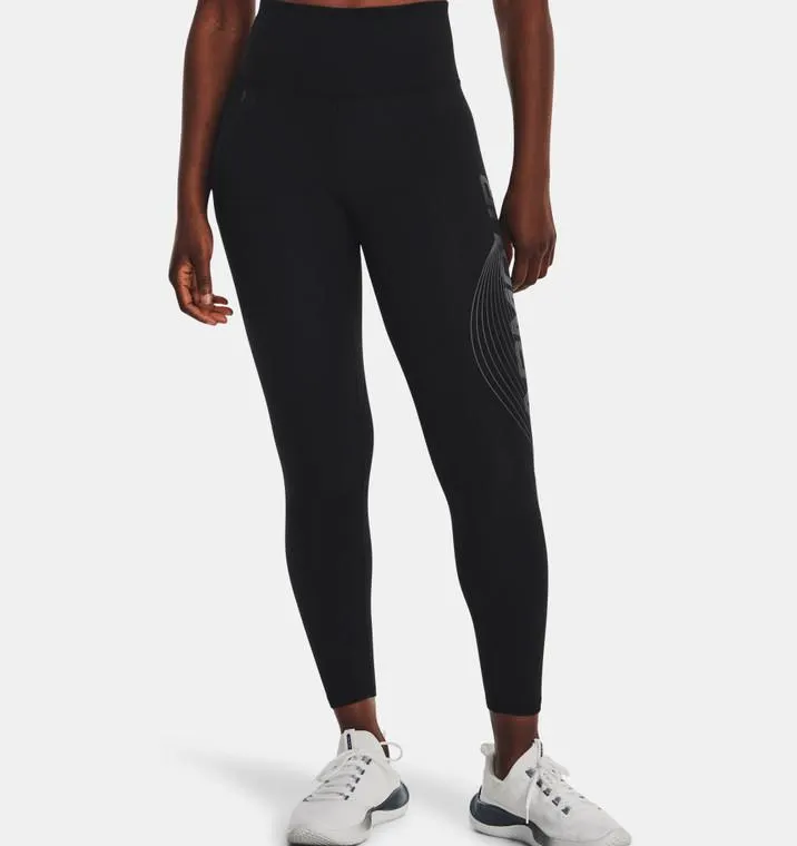 Under Armour® Womens Motion Branded Ankle Leggings Black/Jet Grey