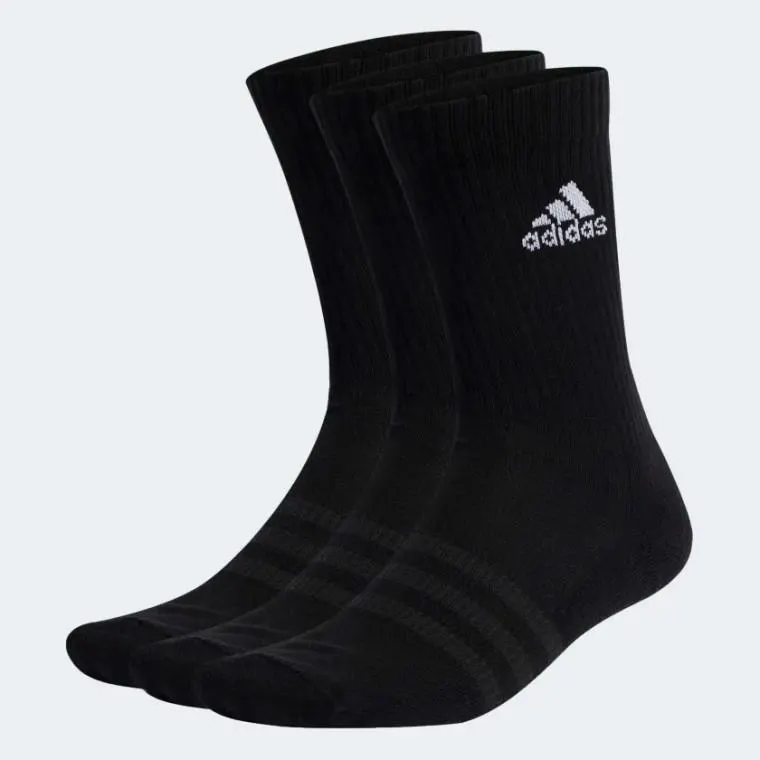 Adidas Unisex Cushioned Crew Socks Black 3 Pack