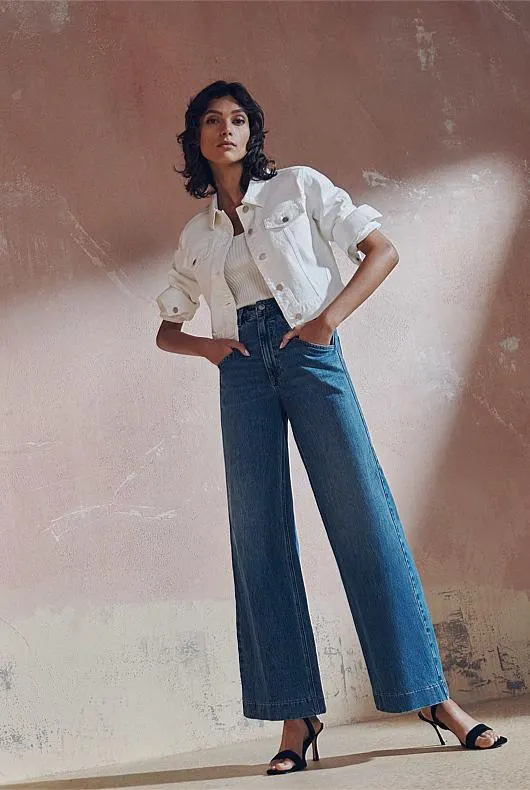 Wide Leg Angled Pocket Jean