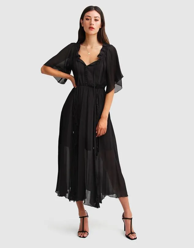 Amour Amour Ruffled Midi Dress