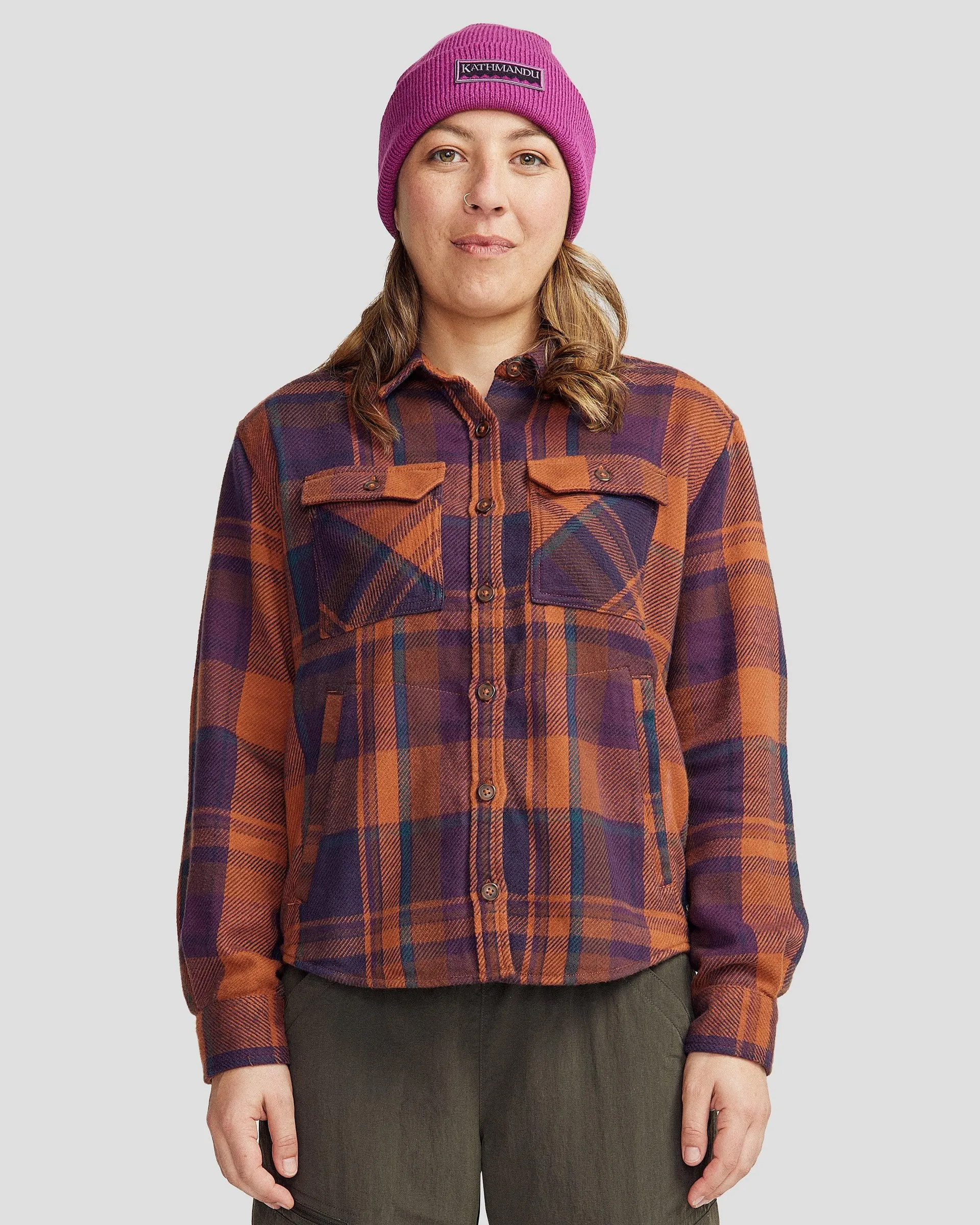 Women’s Huntly Long Sleeve Shirt - Cabin Plaid Woodsy