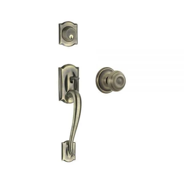 Schlage F Series Camelot Entrance Set with Georgian Knob