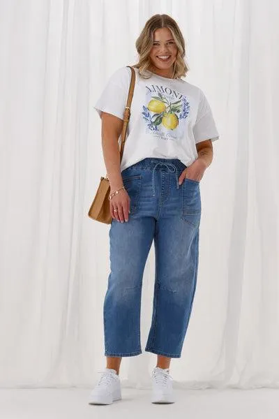 Shine On Label Brooke Barrel Leg Deni...