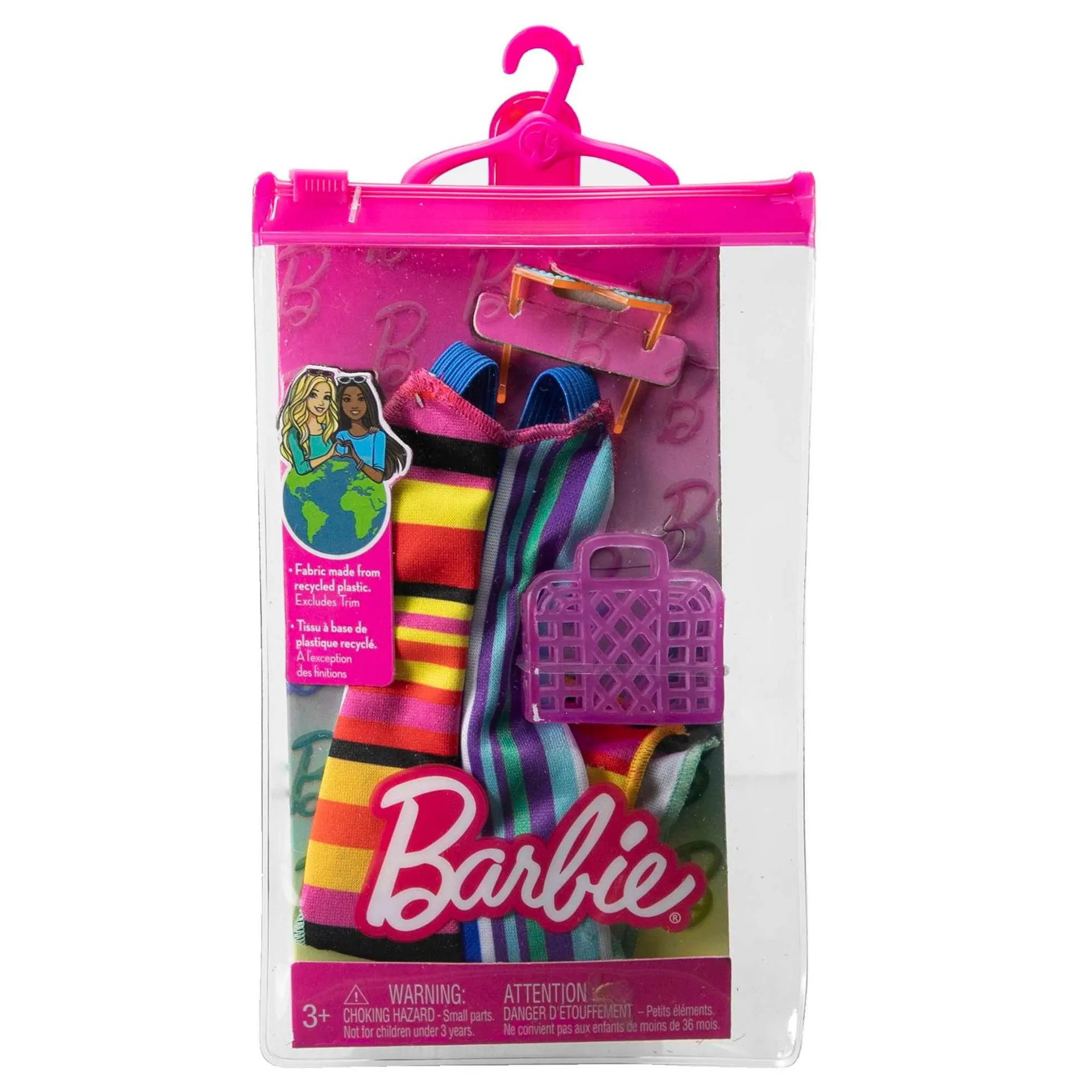 Barbie Complete Looks Fashions And Accessories Colourful Striped Dress
