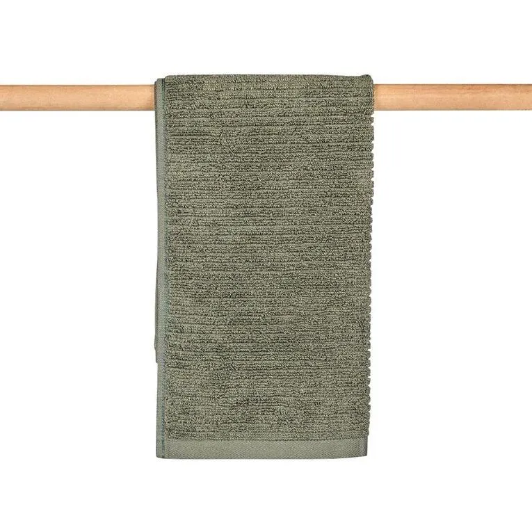 Living & Co Ribbed Hand Towel Green Mid 40cm x 65cm
