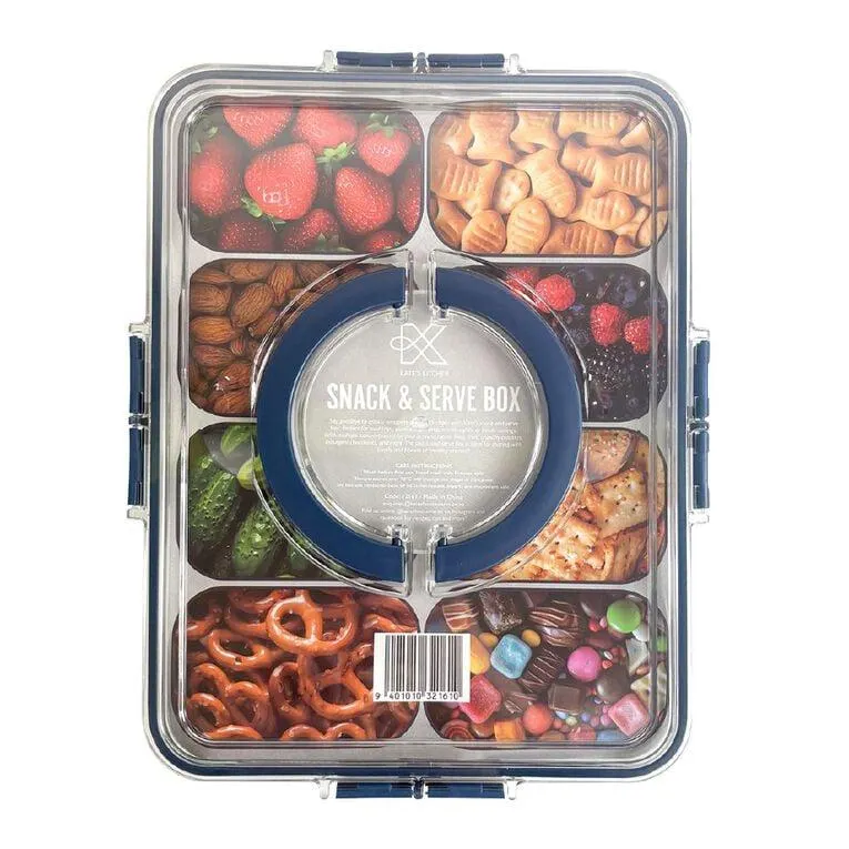 Kate's Kitchen Rectangle Snack & Serve Box Christmas Eve Navy