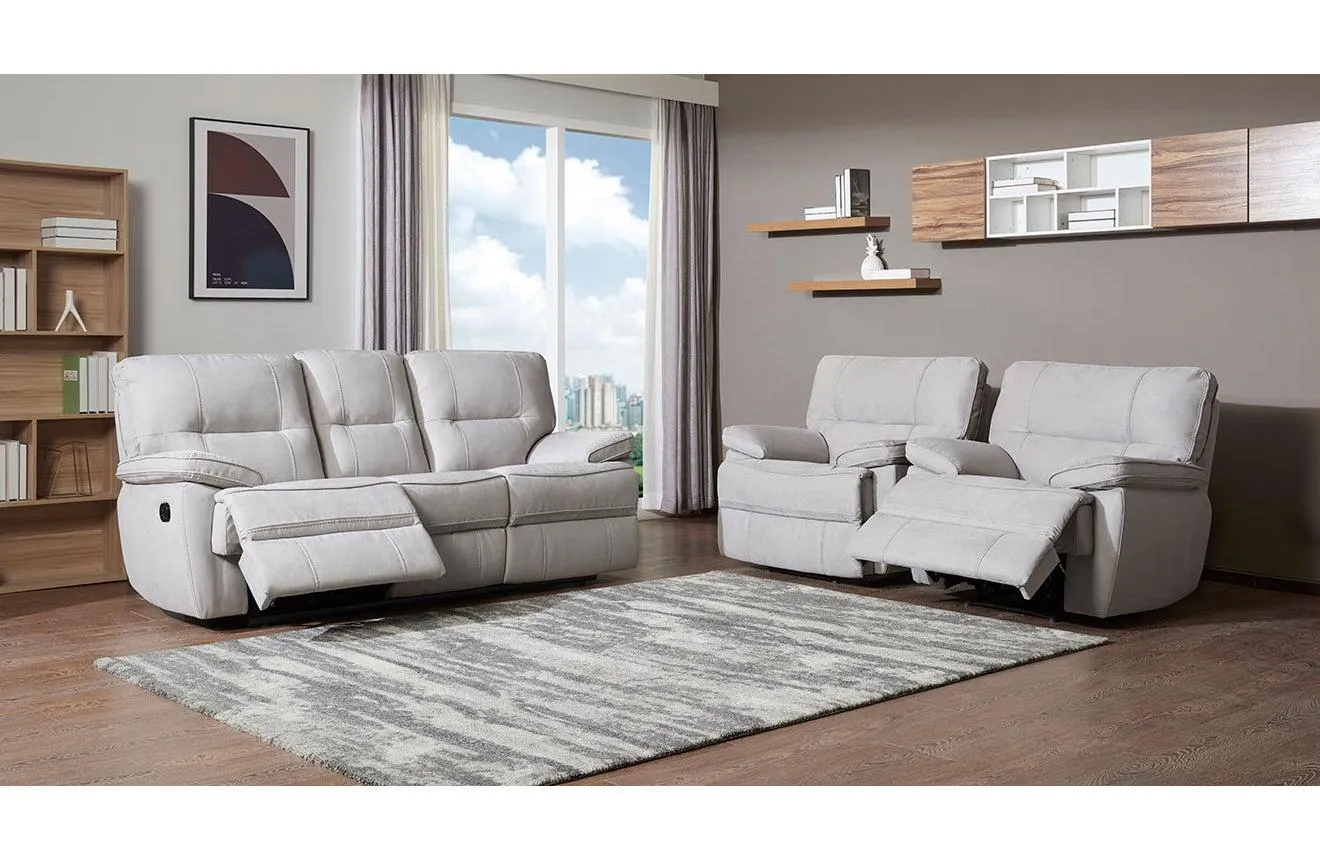 Tucson 5 Seater Fabric Recliner Lounge Suite - Moonshine