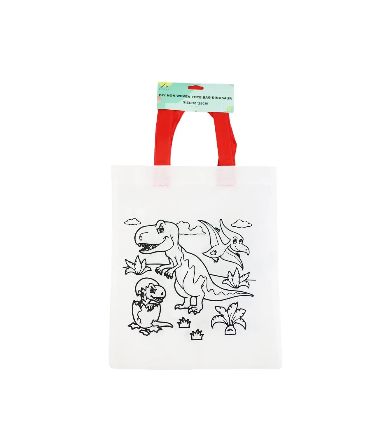 Dinosaur DIY Non-Woven Tote Bag 30x25cm