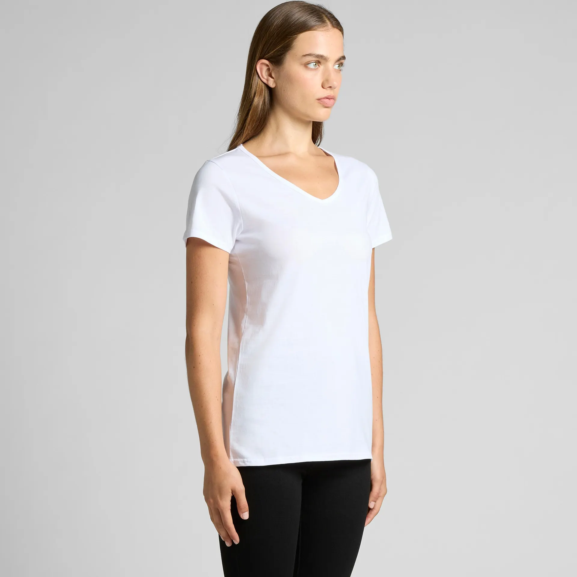 Wo's Bevel V-neck Tee - 4010