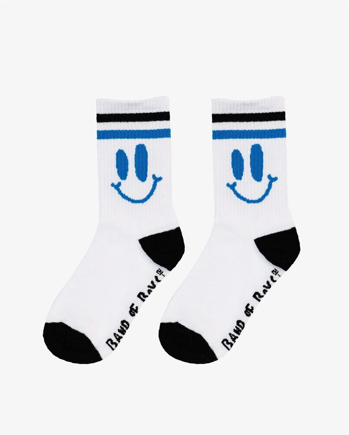 BAND OF BOYS - WHITE + BLUE HAPPY SKATE SOCKS