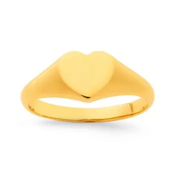 9ct Heart Signet Ring