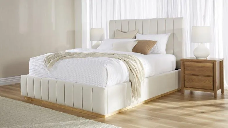 Ellie Super King Upholstered Bed Frame - Snow