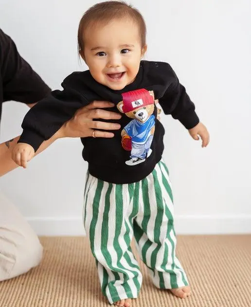 Babies' Crinkle Barrel Pant & Sweat Set