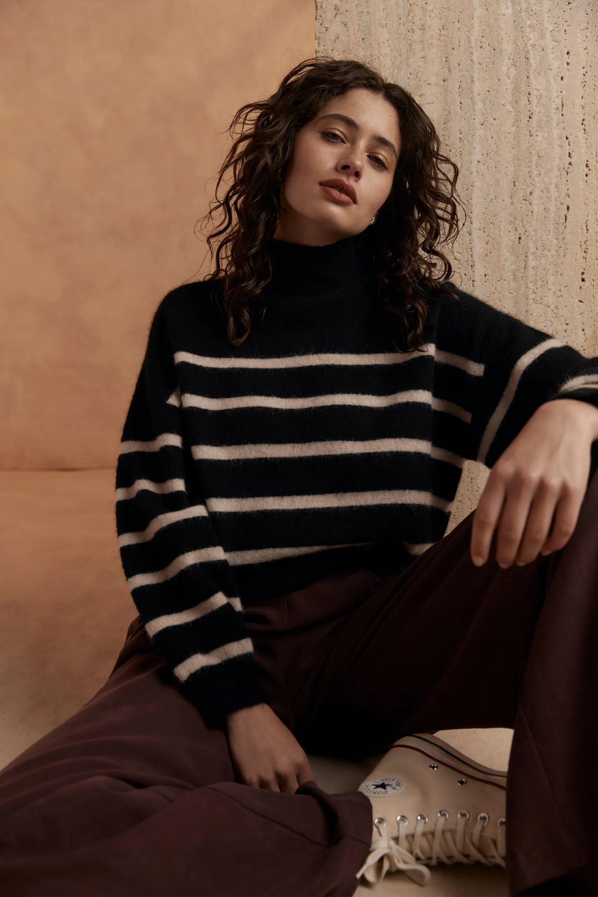 Kori Whisper Knit Funnel Neck Sweater