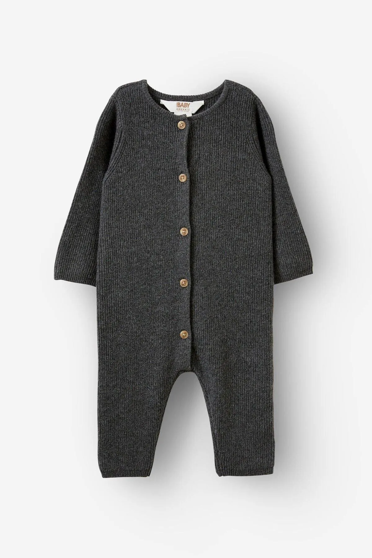 Organic Knit Long Sleeve Romper