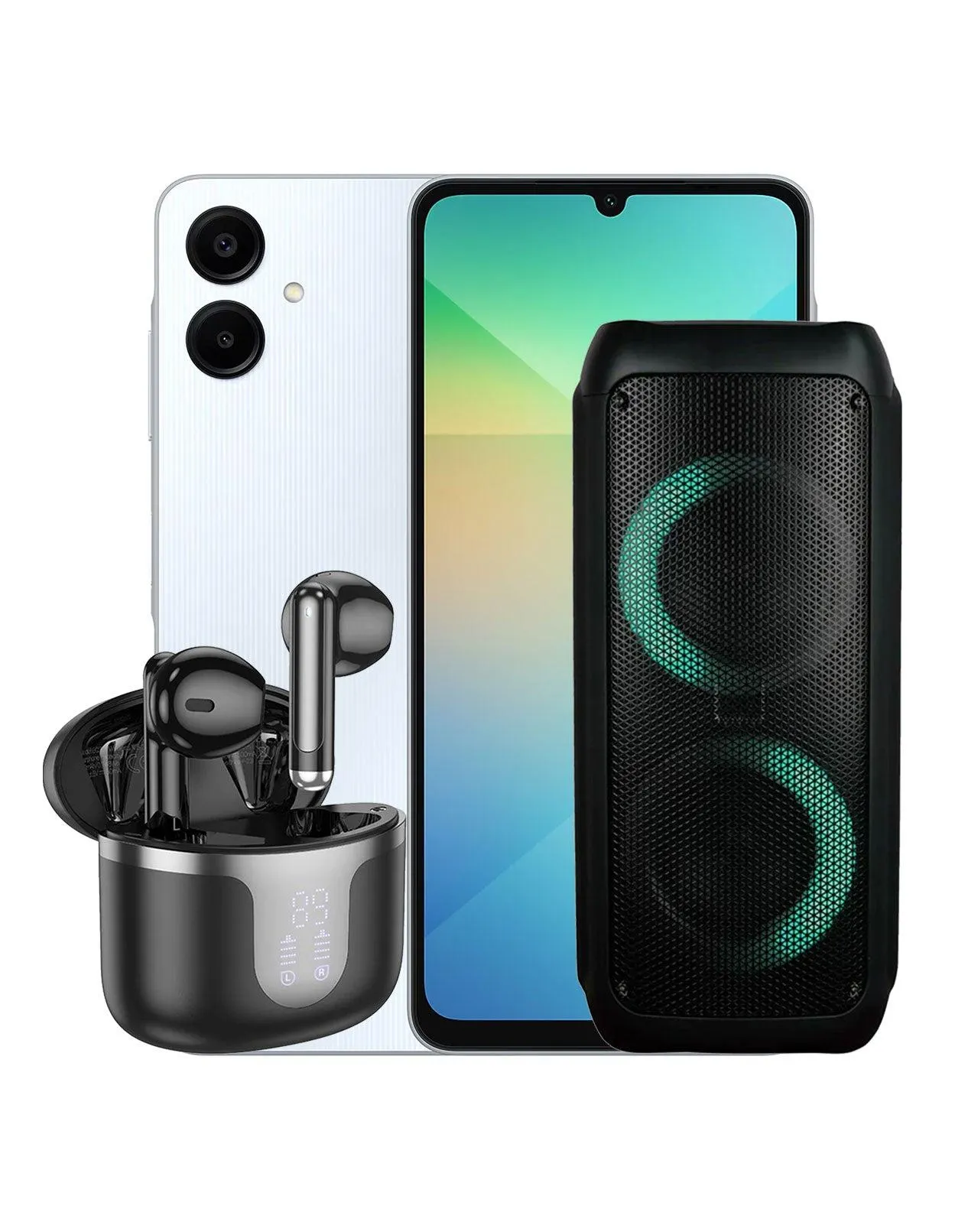 Samsung Galaxy A06 4GB 64GB 4G (Brand New) + Stinson Bluetooth Speaker + Earbuds (EQ5) (Bundle Deal)