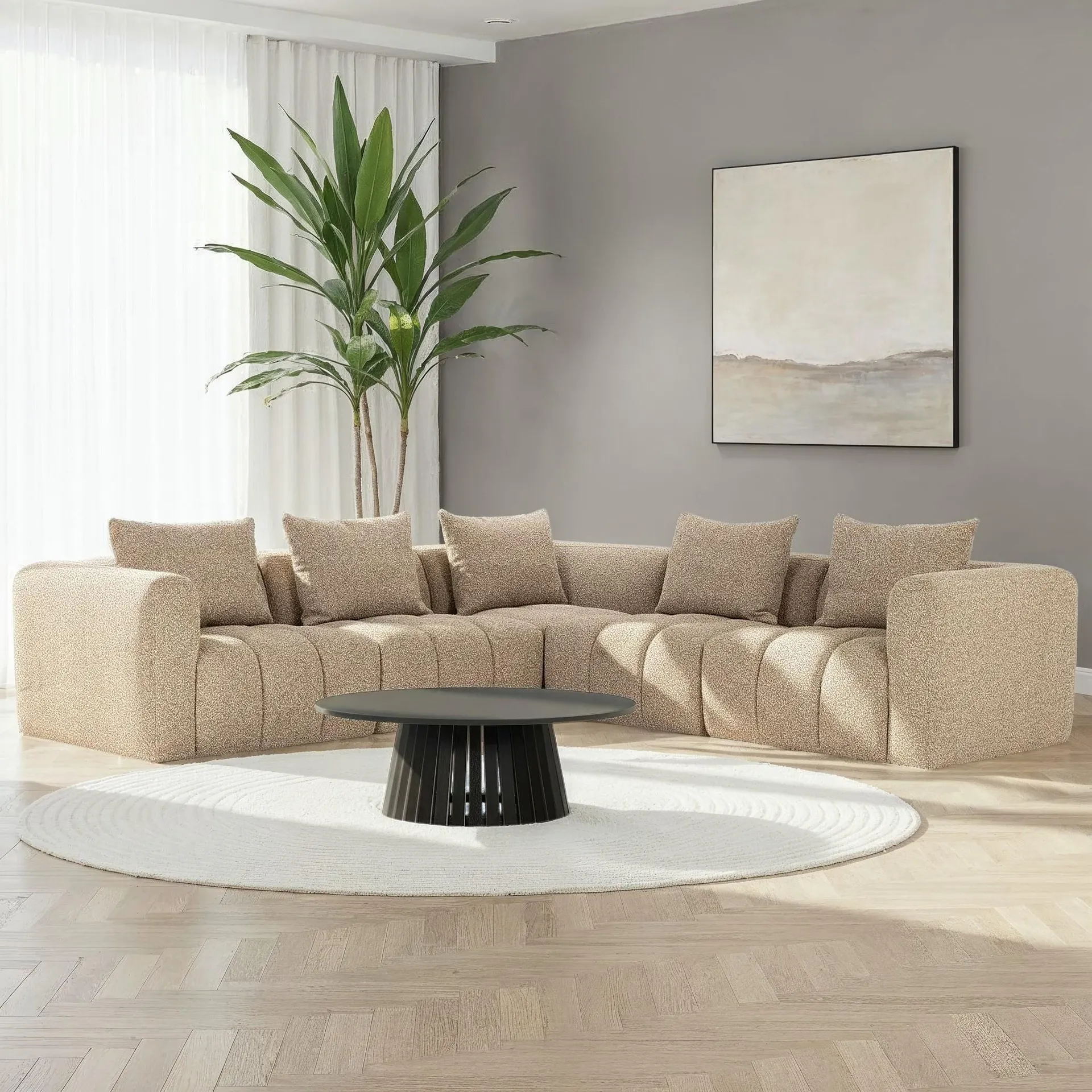 Ikon 5 Seater Corner Modular Sofa, Brown