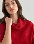 Oliver Black Roll Neck Slouch Top, Red Marle