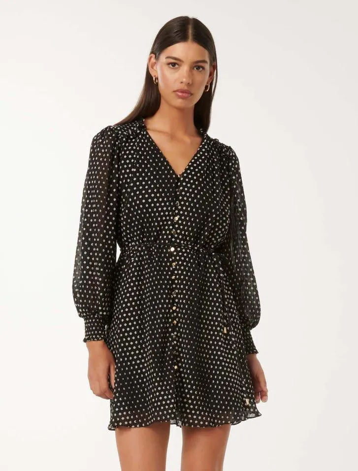 Francesca Frill-Detail Mini Dress