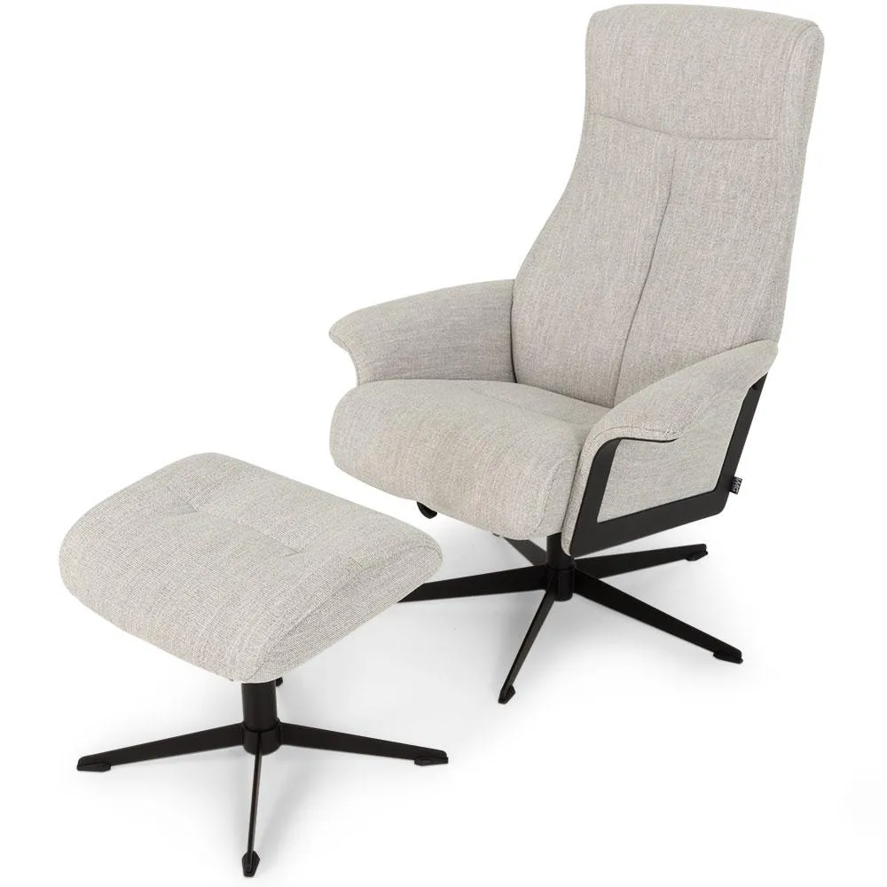 Scandi Swivel Recliner With Ottoman, Silverstreak