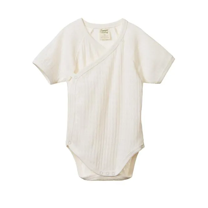 Pointelle Short Sleeve Kimono Bodysuit