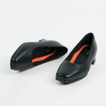 The Low Square Leather Heels