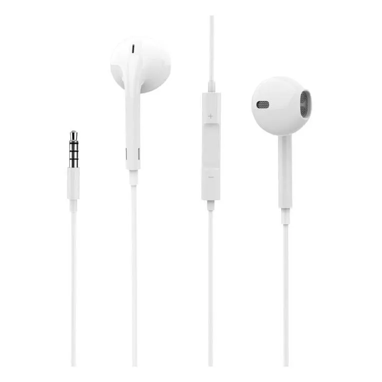 Endeavour Wired Earphones with Volume Control & Mic - White