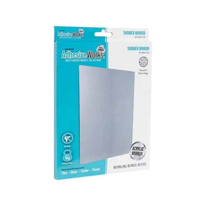 Naleon Adhesive Works Acrylic Shower Mirror