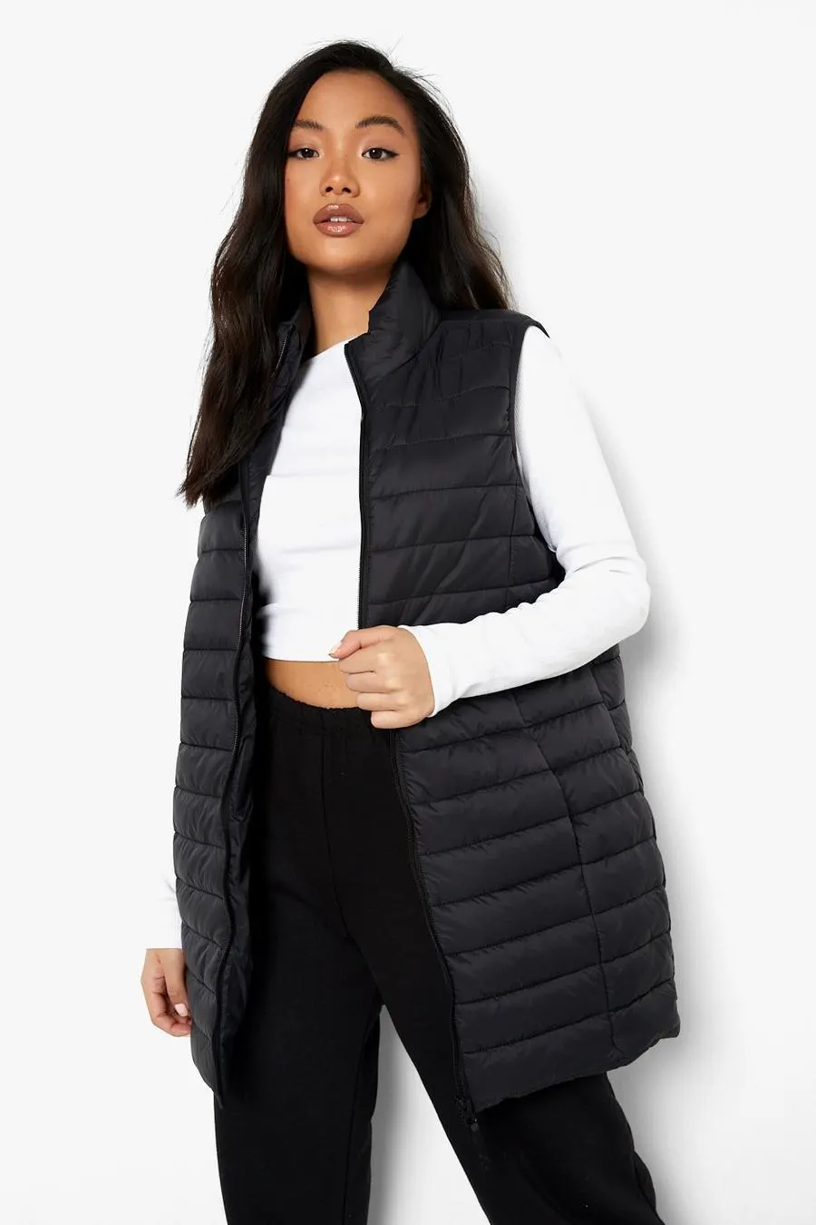 Petite Midi Funnel Neck Gilet