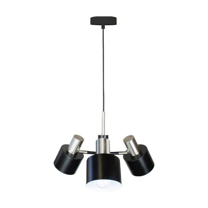 Ari Black/Brushed Chrome 36Cm 3 Light Pendant