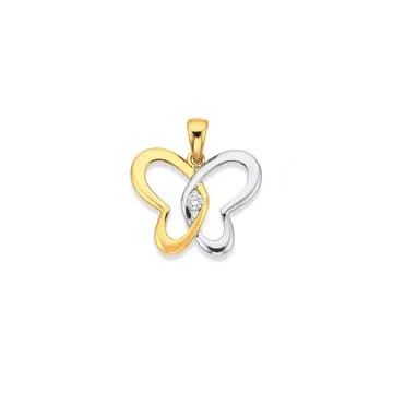 9ct, Diamond Butterfly Pendant