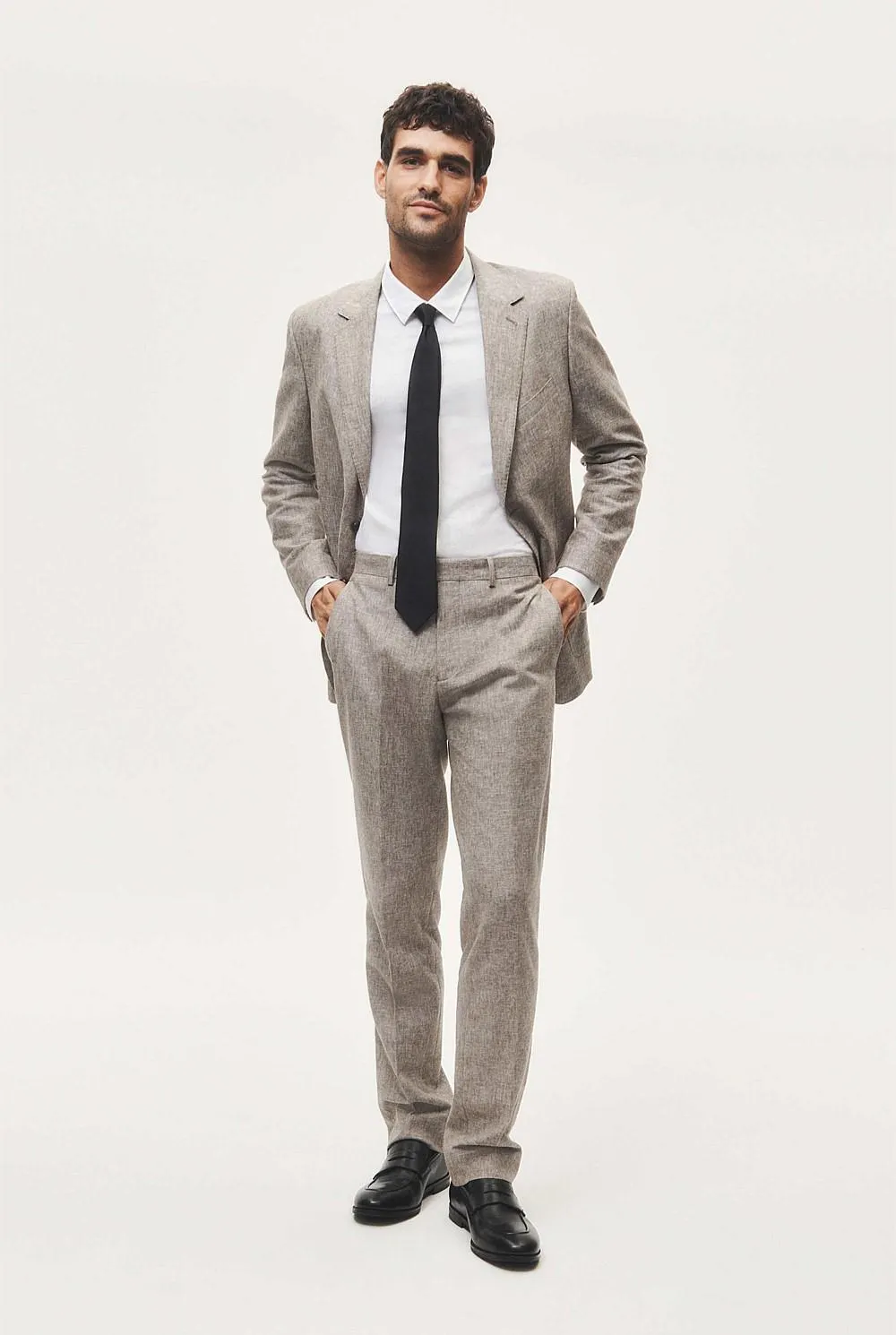 Regular Fit Linen Cotton Tailored Pant