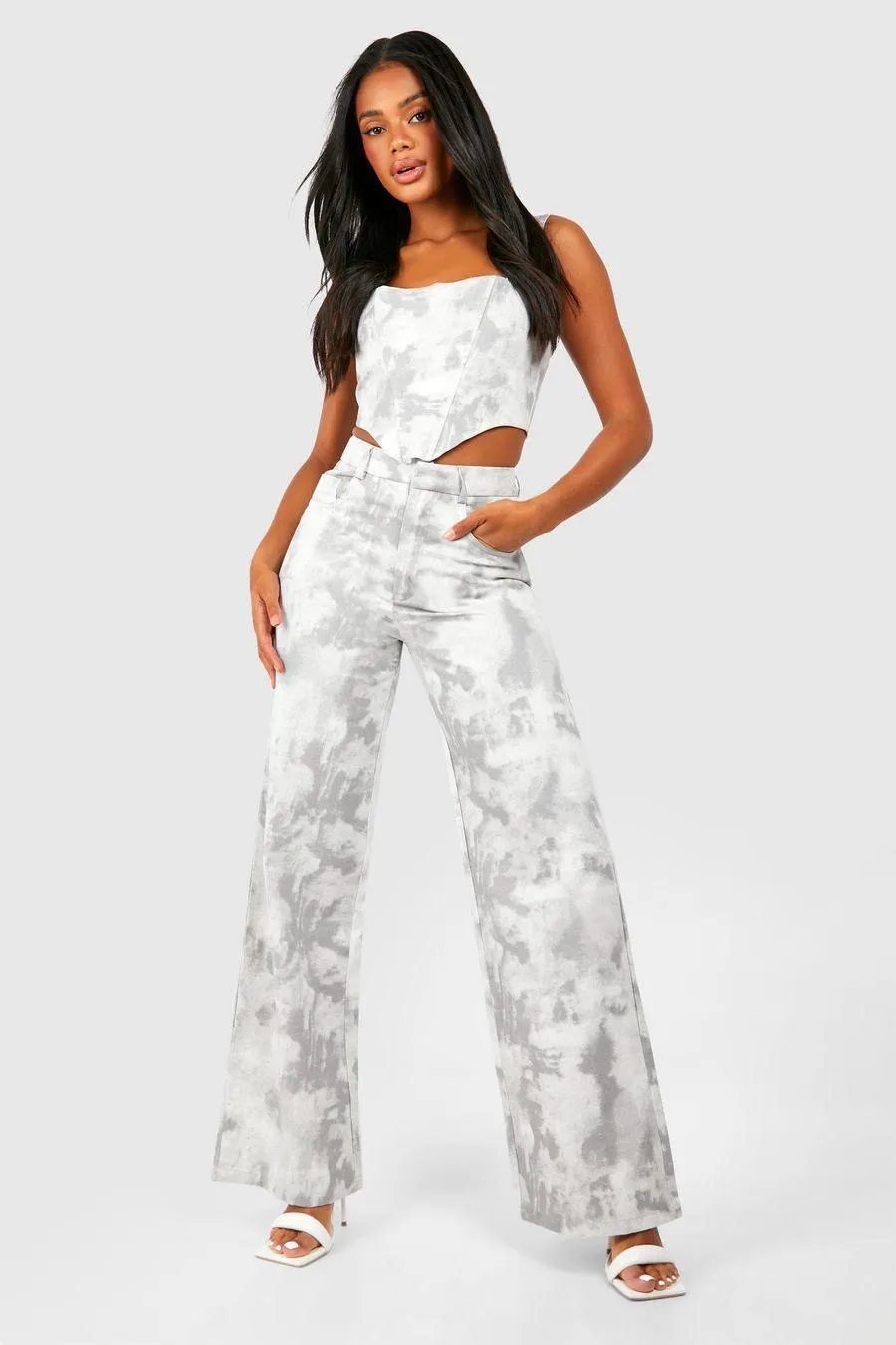 Washed Twill Mid Rise Pocket Cargo Trousers